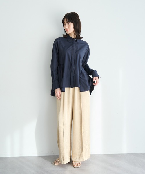 Editt by YECCA VECCA(エディットバイイェッカヴェッカ)の「ヴィンテージサテンイージーパンツ(その他パンツ・レディース・ベージュ/ネイビー/ライトグレー・FREE)」の19枚目の写真