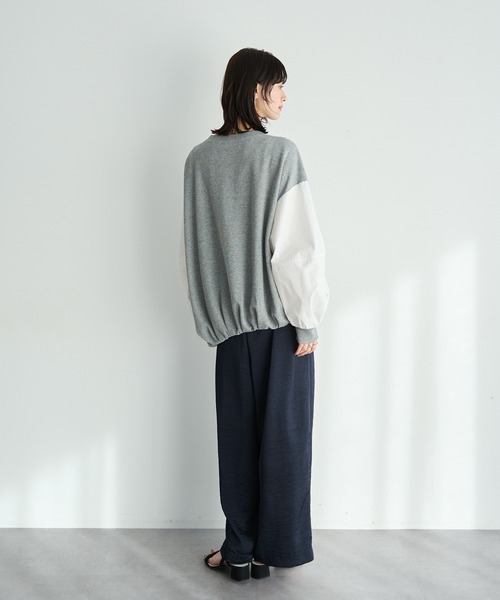 Editt by YECCA VECCA(エディットバイイェッカヴェッカ)の「ヴィンテージサテンイージーパンツ(その他パンツ・レディース・ベージュ/ネイビー/ライトグレー・FREE)」の9枚目の写真