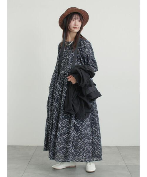 Samansa Mos2（サマンサ モスモス）の「花柄シャーリングワンピース（ワンピース・レディース・ブラック/カーキ/イエロー・M/S）」の15枚目の写真