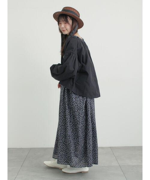 Samansa Mos2（サマンサ モスモス）の「花柄シャーリングワンピース（ワンピース・レディース・ブラック/カーキ/イエロー・M/S）」の17枚目の写真