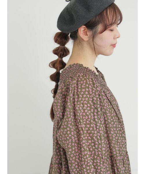Samansa Mos2（サマンサ モスモス）の「花柄シャーリングワンピース（ワンピース・レディース・ブラック/カーキ/イエロー・M/S）」の22枚目の写真