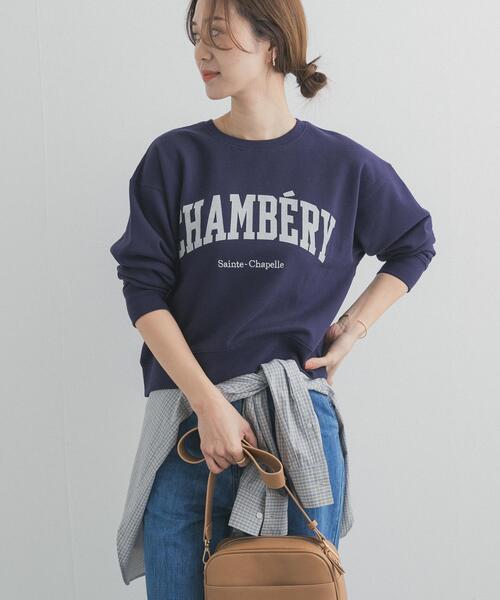 URBAN RESEARCH DOORS（アーバンリサーチドアーズ）の「カレッジロゴ刺繍スウェット（スウェット・レディース・ネイビー/ミント/ベージュ系その他・FREE）」の3枚目の写真