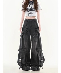 CHEER（チアー）の「フラップベルトワイドデニムカーゴパンツ（デニムパンツ）」