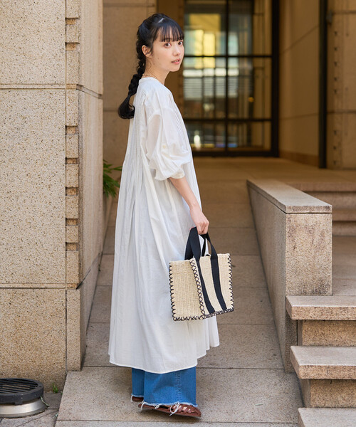 FREAK'S STORE(フリークスストア)の「インド ピンタックワンピース/マオカラーシャツワンピース(ワンピース・レディース・オフホワイト/ターコイズブルー/ラベンダー/その他1/ブラック・フリ-)」の17枚目の写真