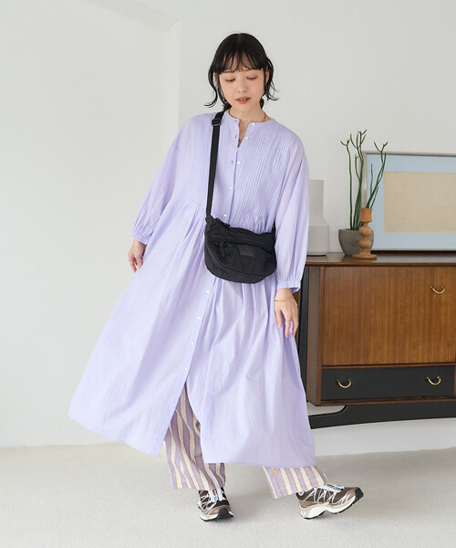 FREAK'S STORE(フリークスストア)の「インド ピンタックワンピース/マオカラーシャツワンピース(ワンピース・レディース・オフホワイト/ターコイズブルー/ラベンダー/その他1/ブラック・フリ-)」の20枚目の写真