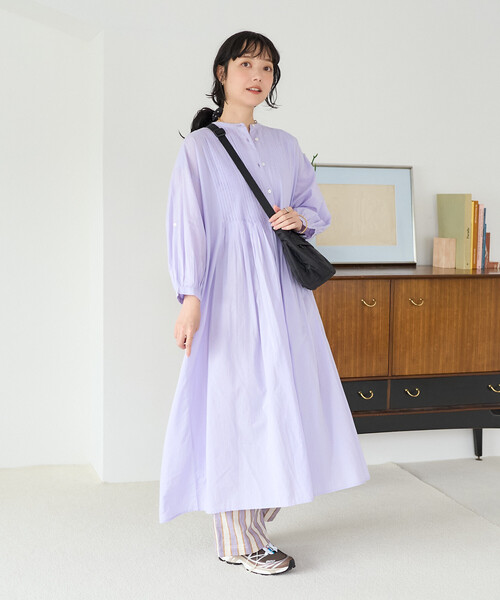 FREAK'S STORE(フリークスストア)の「インド ピンタックワンピース/マオカラーシャツワンピース(ワンピース・レディース・オフホワイト/ターコイズブルー/ラベンダー/その他1/ブラック・フリ-)」の21枚目の写真