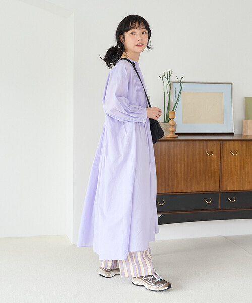 FREAK'S STORE(フリークスストア)の「インド ピンタックワンピース/マオカラーシャツワンピース(ワンピース・レディース・オフホワイト/ターコイズブルー/ラベンダー/その他1/ブラック・フリ-)」の22枚目の写真