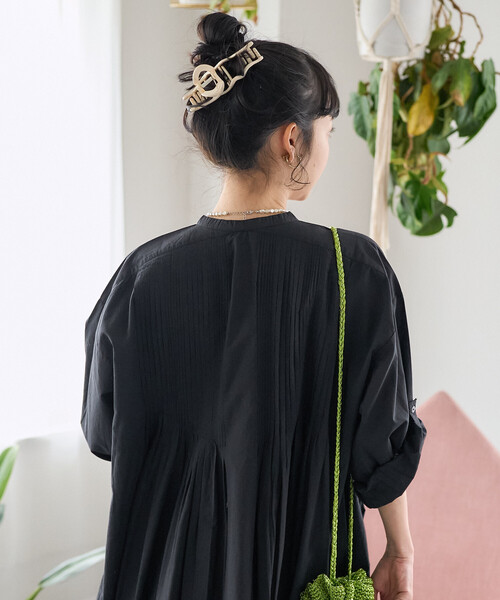 FREAK'S STORE(フリークスストア)の「インド ピンタックワンピース/マオカラーシャツワンピース(ワンピース・レディース・オフホワイト/ターコイズブルー/ラベンダー/その他1/ブラック・フリ-)」の21枚目の写真