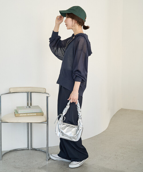FOXEY BOUTIQUE フォクシー 42122 Sheer Parker シアー パーカー 38 Sサイズ相当 レーヨン他 長袖 ダブルジップ フード付 トップス レディース AU4218A41 FREAK'S STORE（フリークスストア） パーカー 限定展開 シアー ニット