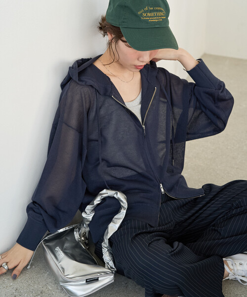 Theory 20ss シアーニット素材パーカー FREAK'S STORE/シアーニットダブルジップパーカー【限定展開