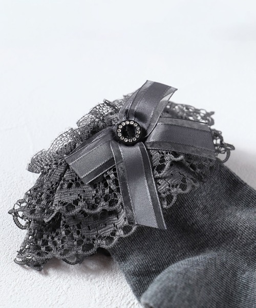 Rora(ローラ)の「ピア レースソックス (3colors)(ソックス/靴下・キッズ・ブラック/アイボリー/グレー・16-18cm/14-16cm/18-20cm)」の19枚目の写真