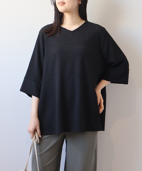 MB mint breeze(エムビーミントブリーズ)の「【WEB/一部店舗限定】【LL~6L 大きいサイズ】バックギャザープルオーバー(Tシャツ/カットソー・レディース・ブラック/クリーム/ブラウン・LL/3L/4L/5L/6L)」の6枚目の写真