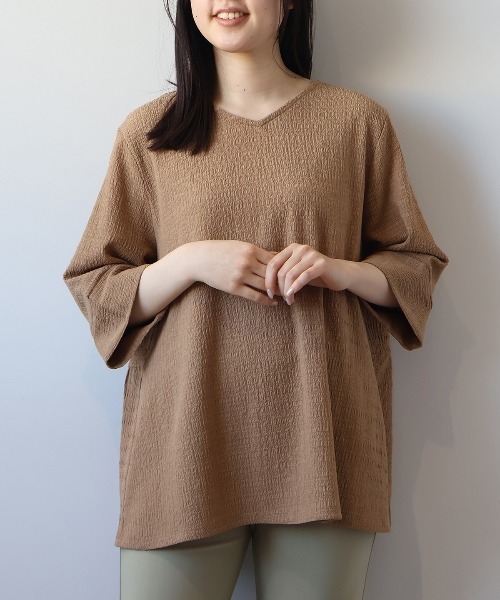 MB mint breeze(エムビーミントブリーズ)の「【WEB/一部店舗限定】【LL~6L 大きいサイズ】バックギャザープルオーバー(Tシャツ/カットソー・レディース・ブラック/クリーム/ブラウン・LL/3L/4L/5L/6L)」の15枚目の写真