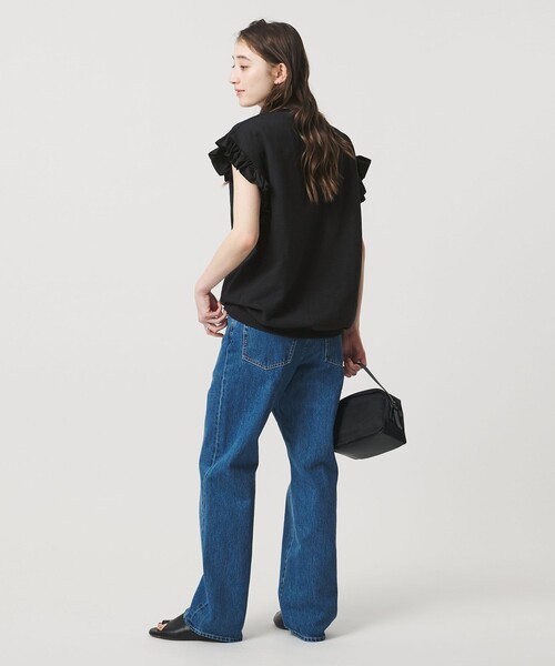 dahl'ia(ダリア)の「<dahl’ia>フリルスリーブ スウェット(スウェット・レディース・グレー系/ブラック・FREE)」の5枚目の写真