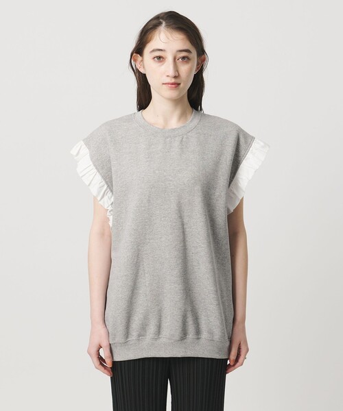 dahl'ia(ダリア)の「<dahl’ia>フリルスリーブ スウェット(スウェット・レディース・グレー系/ブラック・FREE)」の6枚目の写真