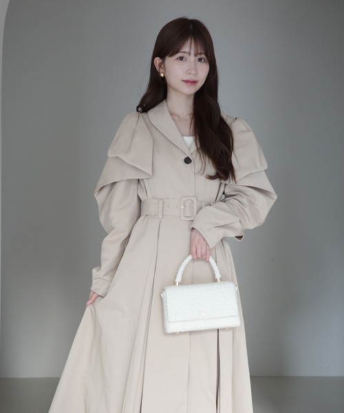 EIMY ISTOIRE（エイミーイストワール）の「リボンディティールトレンチコート（トレンチコート・レディース・ベージュ/キャメル・F）」の14枚目の写真