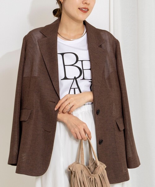 NOLLEY’S（ノーリーズ）の「ウォッシャブルカラミオーバージャケット（テーラードジャケット・レディース・ブラウン系その他/ベージュ系その他/ブラック系その他・38）」の3枚目の写真