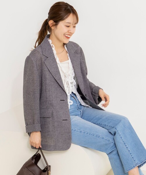 NOLLEY’S（ノーリーズ）の「ウォッシャブルカラミオーバージャケット（テーラードジャケット・レディース・ブラウン系その他/ベージュ系その他/ブラック系その他・38）」の10枚目の写真