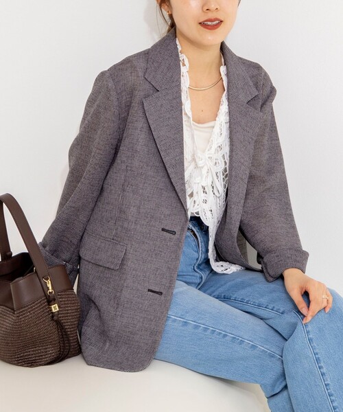 NOLLEY’S（ノーリーズ）の「ウォッシャブルカラミオーバージャケット（テーラードジャケット・レディース・ブラウン系その他/ベージュ系その他/ブラック系その他・38）」の11枚目の写真