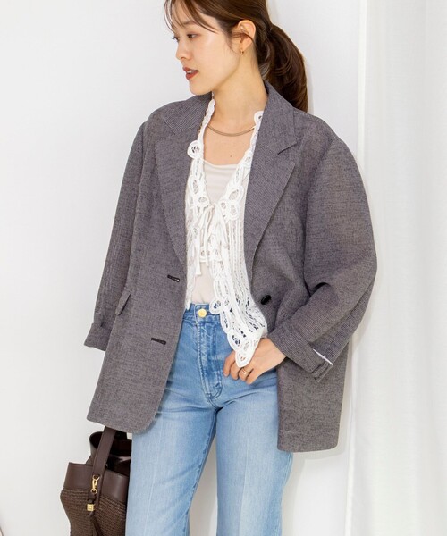 NOLLEY’S（ノーリーズ）の「ウォッシャブルカラミオーバージャケット（テーラードジャケット・レディース・ブラウン系その他/ベージュ系その他/ブラック系その他・38）」の12枚目の写真