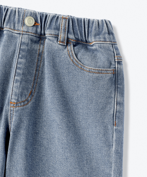 MUSINSA STANDARD KIDS（ムシンサスタンダードキッズ）の「起毛レギュラーフィットバンディングデニムパンツ[ライトインディゴ]（デニムパンツ・レディース・その他・110/120/130/150/160/100）」の4枚目の写真