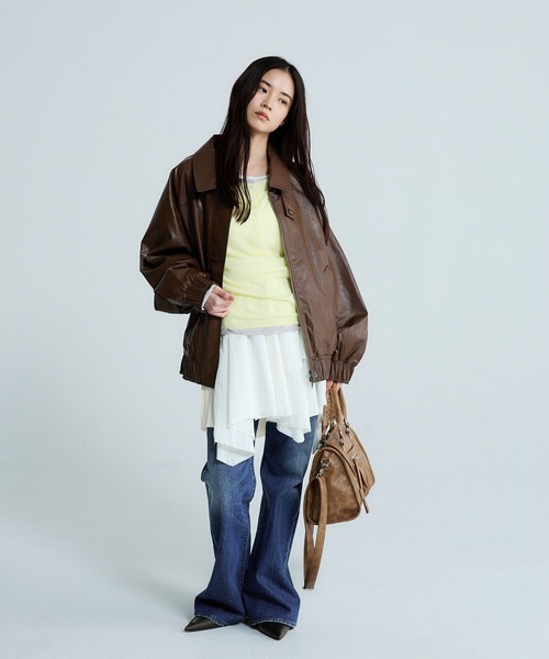 JEANASIS（ジーナシス）の「アソートイレヘムミスカート/654410（スカート・レディース・パープル系その他/オフホワイト/ブラック・FREE）」の11枚目の写真