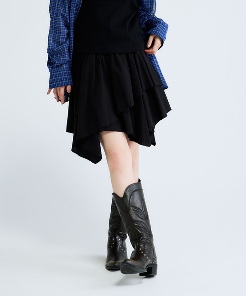 JEANASIS（ジーナシス）の「アソートイレヘムミスカート/654410（スカート・レディース・パープル系その他/オフホワイト/ブラック・FREE）」の16枚目の写真