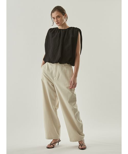 Henon.(ヘノン)の「バックオープンバルーントップス(シャツ/ブラウス・レディース・ブラック/ホワイト・F)」の15枚目の写真