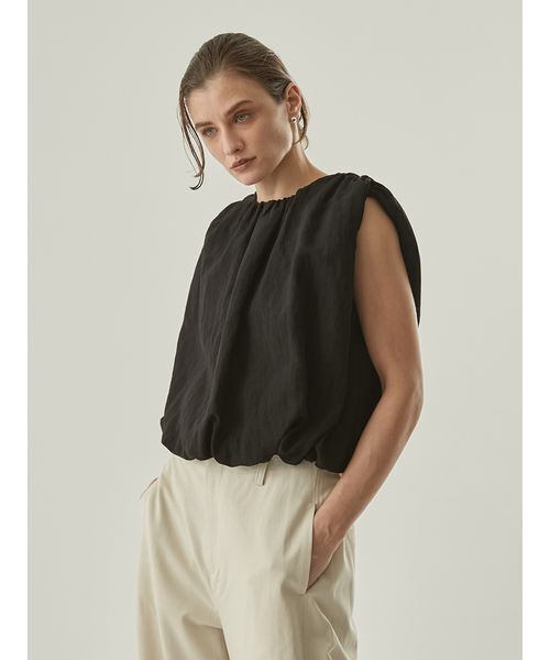 Henon.(ヘノン)の「バックオープンバルーントップス(シャツ/ブラウス・レディース・ブラック/ホワイト・F)」の18枚目の写真