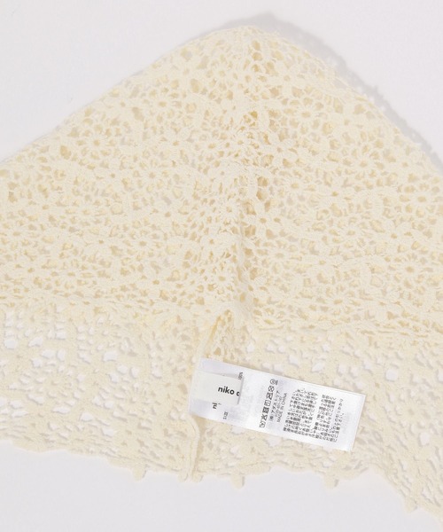 niko and...（ニコアンド）の「オリジナルクロシェフードスカーフ（ストール/ショール・レディース・オフホワイト/ブラック・0）」の8枚目の写真