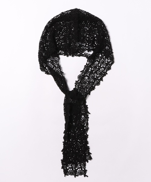 niko and...（ニコアンド）の「オリジナルクロシェフードスカーフ（ストール/ショール・レディース・オフホワイト/ブラック・0）」の4枚目の写真