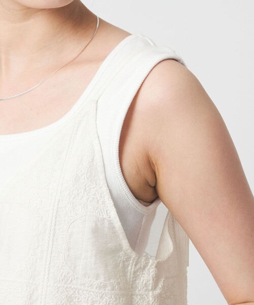 green label relaxing（グリーンレーベルリラクシング）の「シアー クロス ステッチ ワンピース（ワンピース・レディース・オフホワイト/ブラック・FREE）」の16枚目の写真