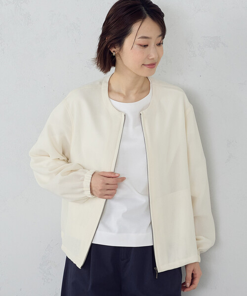 COMME CA ISM(コムサイズム)の「メッシュ ブルゾン(ブルゾン・レディース・ブラック/アイボリー・LARGE/MEDIUM)」の22枚目の写真