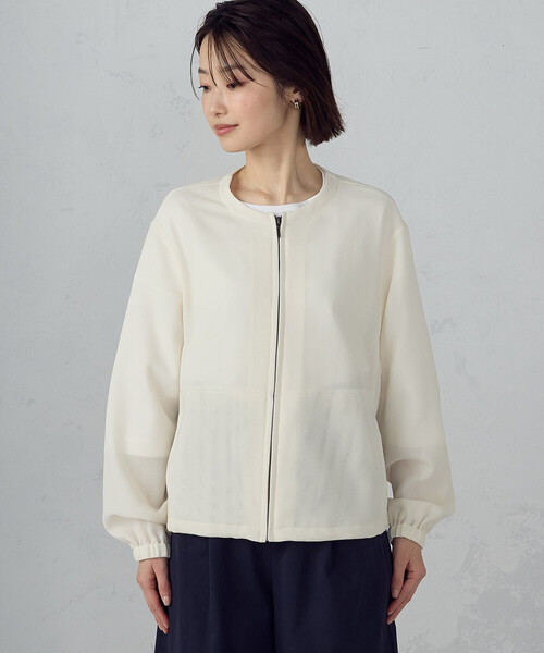 COMME CA ISM(コムサイズム)の「メッシュ ブルゾン(ブルゾン・レディース・ブラック/アイボリー・LARGE/MEDIUM)」の7枚目の写真