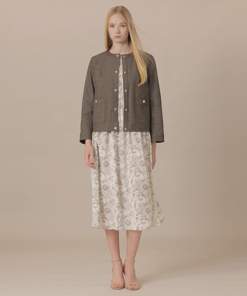 MACKINTOSH LONDON（マッキントッシュ ロンドン）の「【婦人画報4月号掲載】【BIBURY FLOWER】エッチングバイブリーワンピース（ワンピース・レディース・ホワイト系その他・38/40）」の4枚目の写真