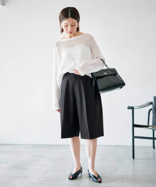 ウォッシャブル テーパードハーフスラックス（その他パンツ）｜IENA