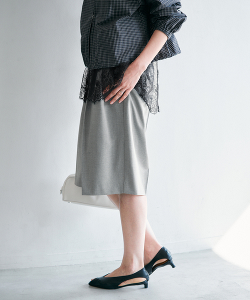 IENA（イエナ）の「ウォッシャブル テーパードハーフスラックス（その他パンツ・レディース・グレー/ブラック・38/36）」の3枚目の写真