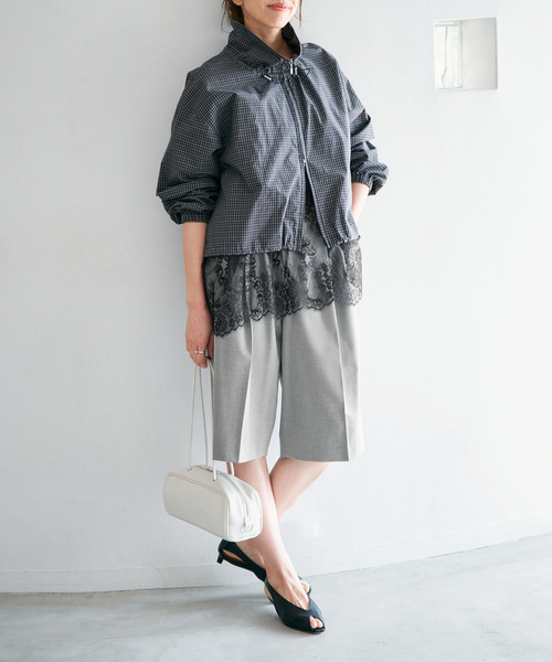 IENA（イエナ）の「ウォッシャブル テーパードハーフスラックス（その他パンツ・レディース・グレー/ブラック・38/36）」の6枚目の写真