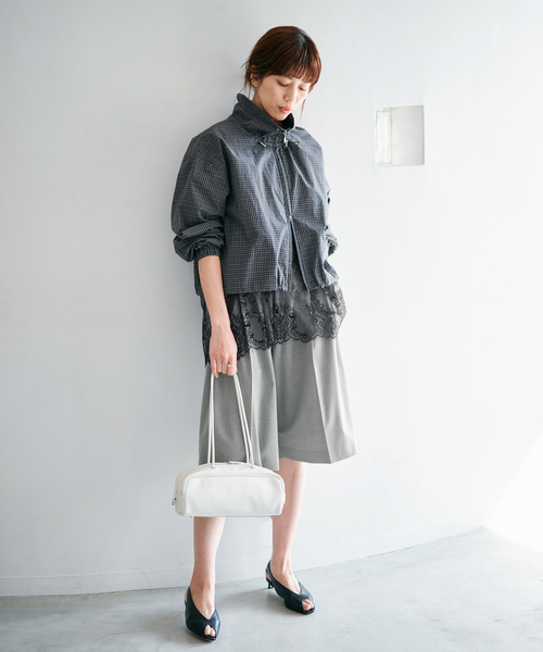 IENA（イエナ）の「ウォッシャブル テーパードハーフスラックス（その他パンツ・レディース・グレー/ブラック・38/36）」の7枚目の写真