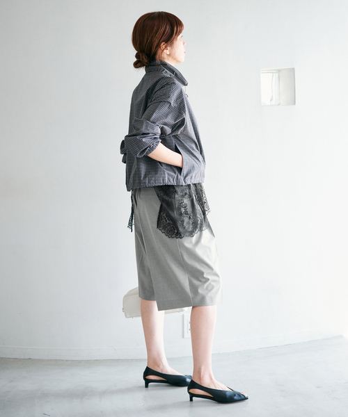 IENA（イエナ）の「ウォッシャブル テーパードハーフスラックス（その他パンツ・レディース・グレー/ブラック・38/36）」の9枚目の写真