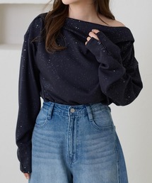 apres jour clair（アプレジュールクレア）の「【apres jour clair】ドレープラメトップス（Tシャツ/カットソー）」