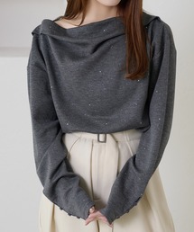 apres jour clair（アプレジュールクレア）の「【apres jour clair】ドレープラメトップス（Tシャツ/カットソー）」