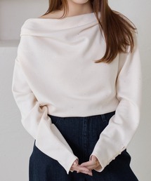 apres jour clair（アプレジュールクレア）の「【apres jour clair】ドレープラメトップス（Tシャツ/カットソー）」