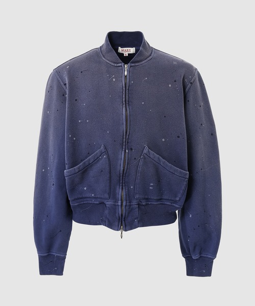 MASU（エムエーエスユー）の「CLOVER SPLATTER SWEAT BLOUSON（ブルゾン・メンズ・ブルー/ブラック・46）」の2枚目の写真