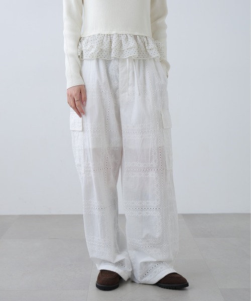 FREE'S MART（フリーズマート）の「◆レースカーゴパンツ（カーゴパンツ・レディース・ブラック/ホワイト・MEDIUM/SMALL）」の10枚目の写真