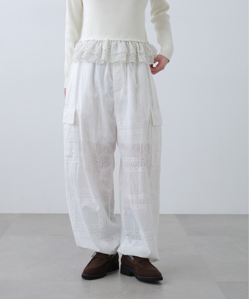 FREE'S MART（フリーズマート）の「◆レースカーゴパンツ（カーゴパンツ・レディース・ブラック/ホワイト・MEDIUM/SMALL）」の11枚目の写真