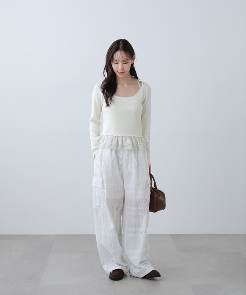 FREE'S MART（フリーズマート）の「◆レースカーゴパンツ（カーゴパンツ・レディース・ブラック/ホワイト・MEDIUM/SMALL）」の13枚目の写真