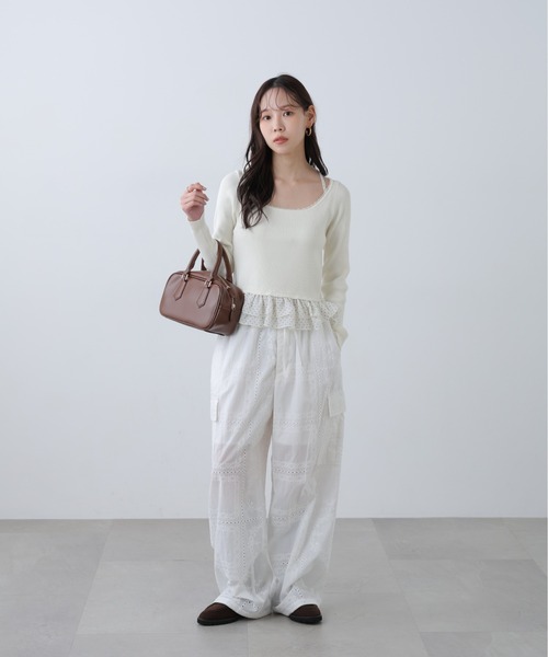 FREE'S MART（フリーズマート）の「◆レースカーゴパンツ（カーゴパンツ・レディース・ブラック/ホワイト・MEDIUM/SMALL）」の14枚目の写真