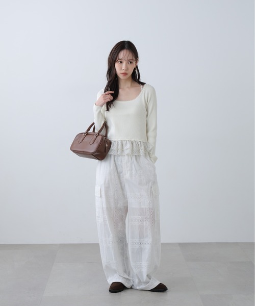 FREE'S MART（フリーズマート）の「◆レースカーゴパンツ（カーゴパンツ・レディース・ブラック/ホワイト・MEDIUM/SMALL）」の15枚目の写真