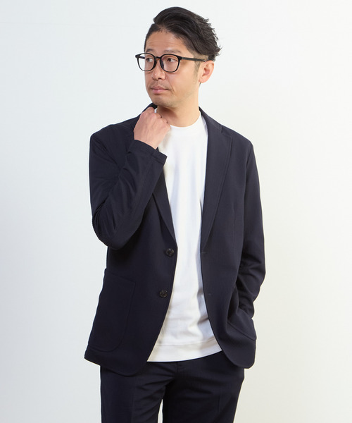 MEN'S MELROSE（メンズメルローズ）の「アクティブエアジャケット(セットアップ可)（テーラードジャケット・メンズ・ネイビー/ライトグレー/ライトブラウン・2/3/4/5）」の3枚目の写真
